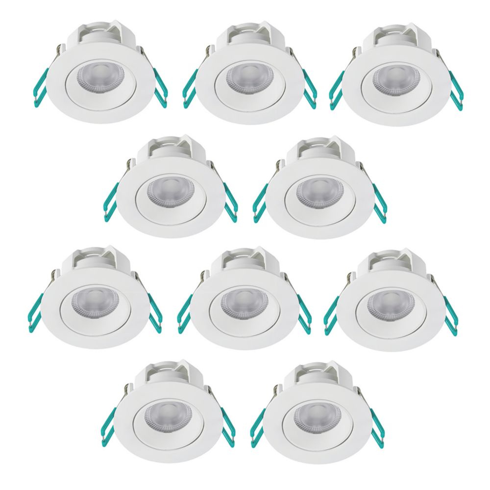 Lot de 10 spot à encastrer inclinables et pivotants blancs LED Sylvania SylSpot Neos 2700K 4,8W IP44 430lm