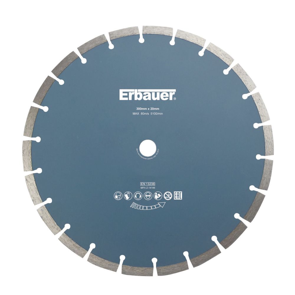 Disque diamant segmenté béton/pierre 300 x 20mm Erbauer