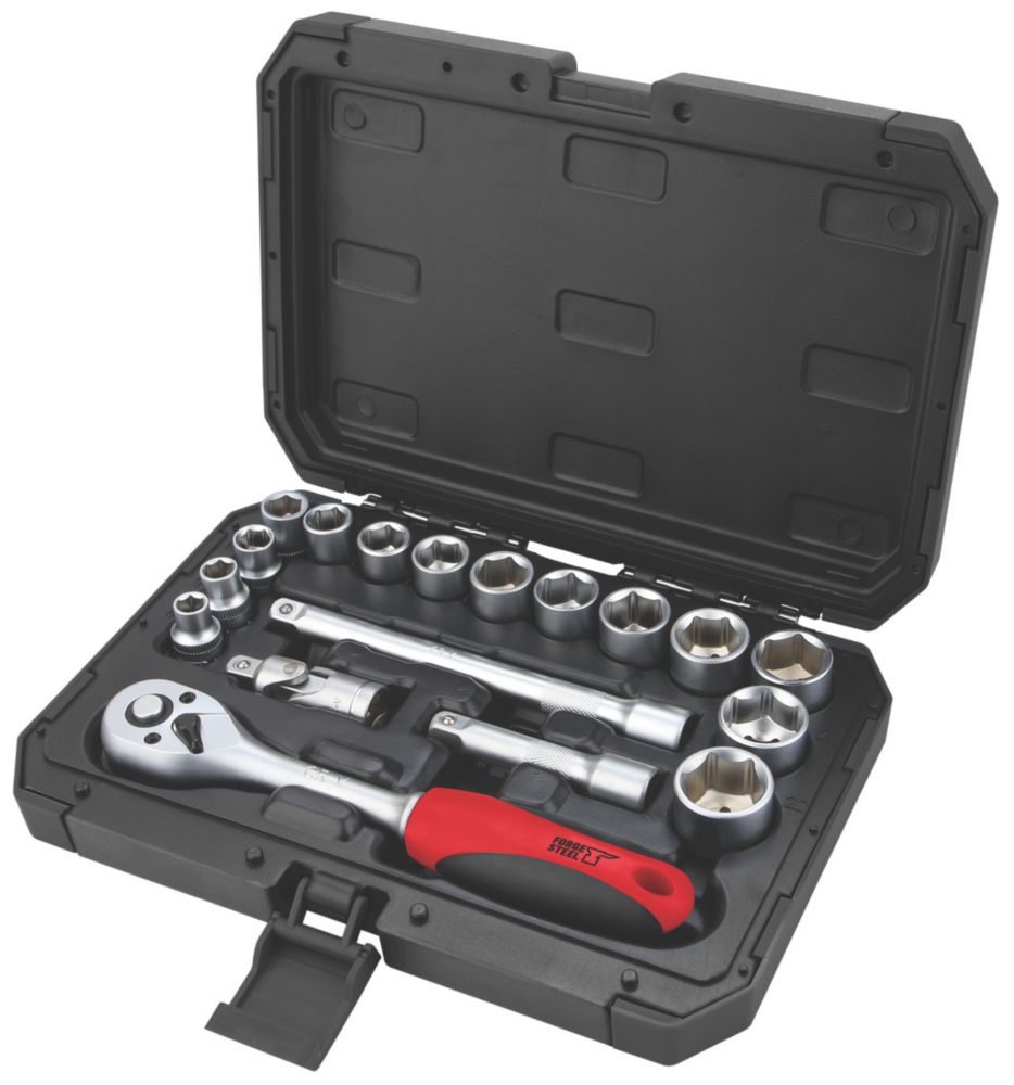  Jeu de douilles à entraînement Forge Steel 3/8" 18 pièces