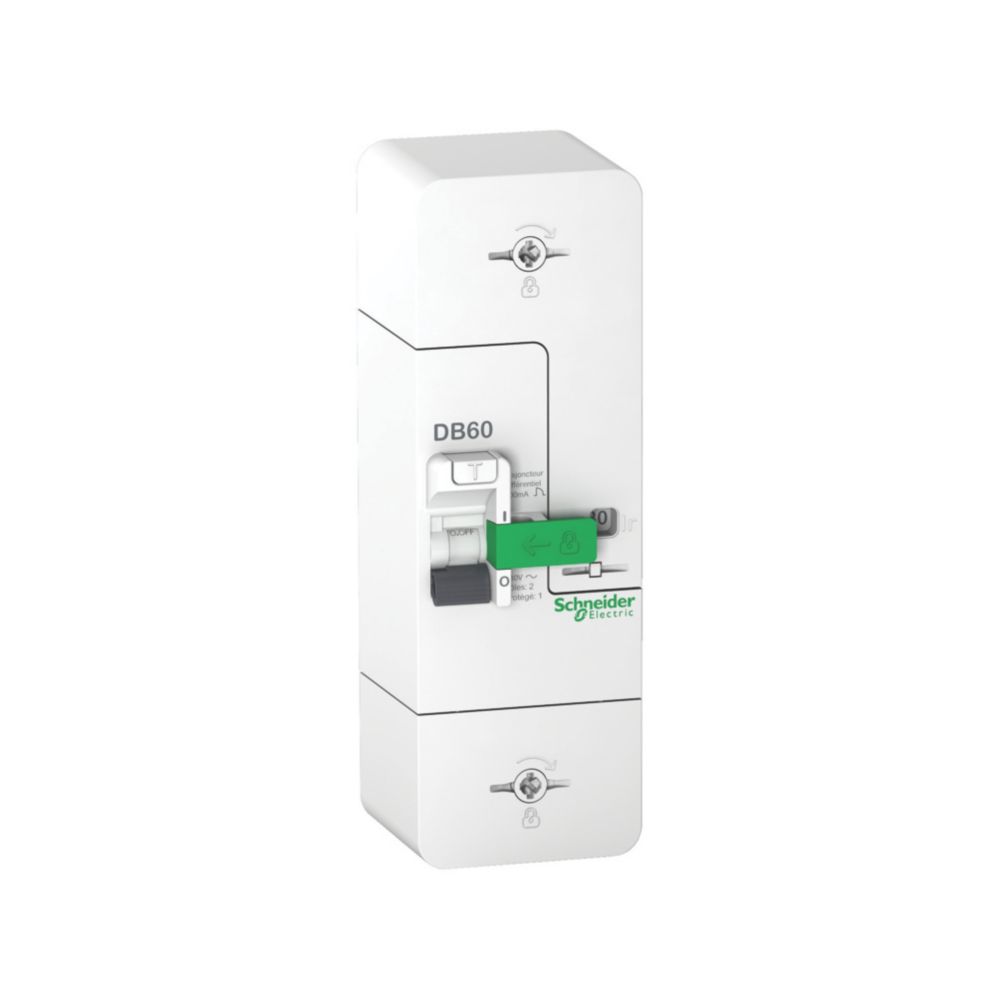 Disjoncteur de branchement 1P+N 15/30/45A 500mA Instantané Resi9 Schneider Electric