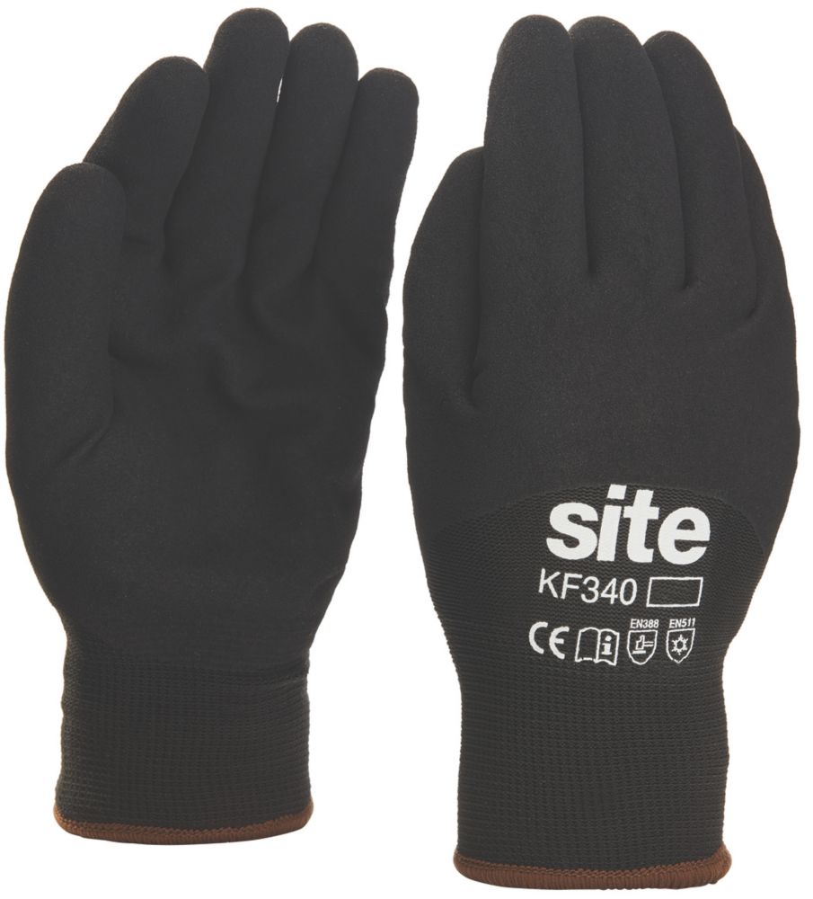 Gants de travail thermiques Site KF340 noirs taille L