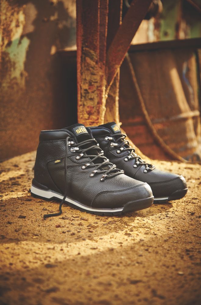 Chaussures De Sécurité Black Hammer Bottes Cuir S3 SRC Hommes - Imperméables Et Résistantes