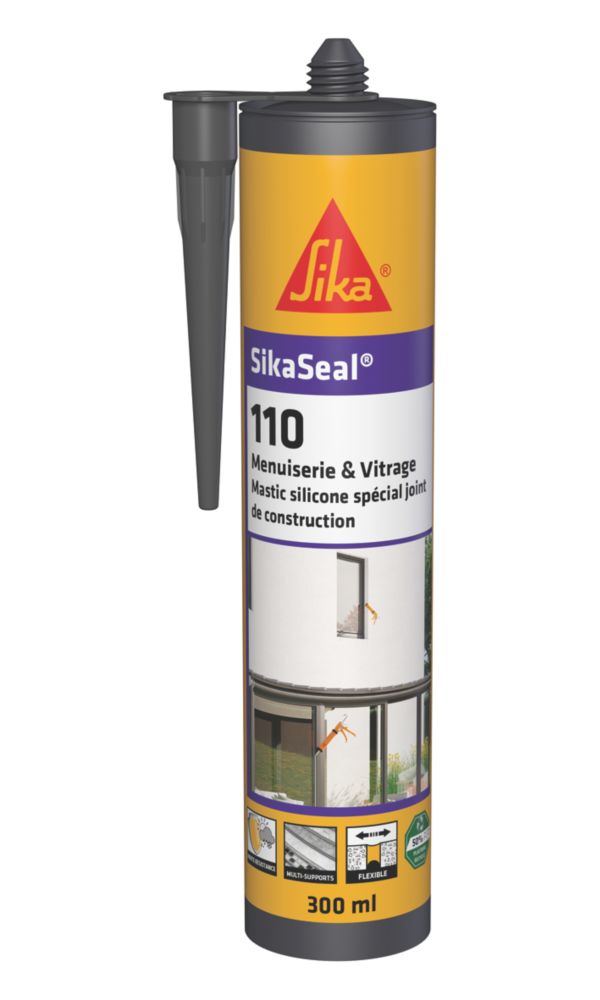 SikaSeal-110 mastic d'étanchéité Menuiserie & Vitrage Anthracite 300ml