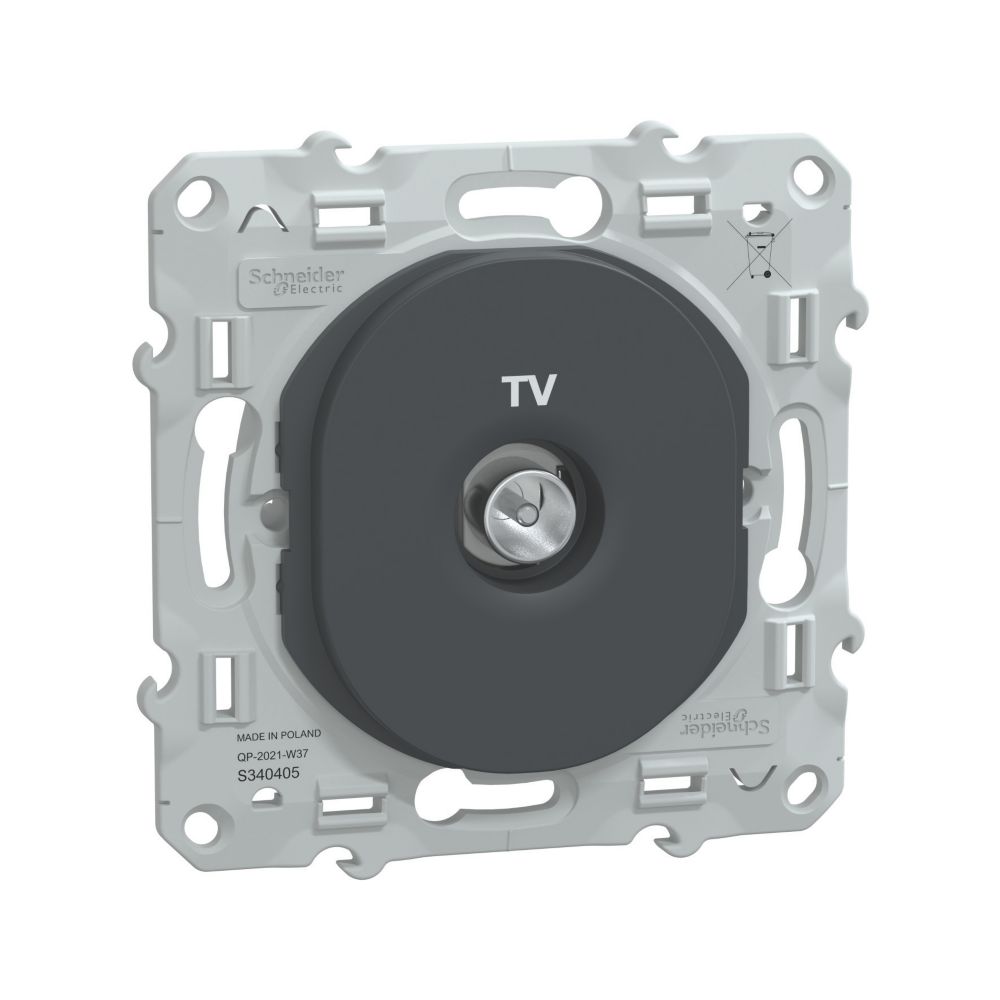 Prise TV 1 poste Ovalis Gris Schneider