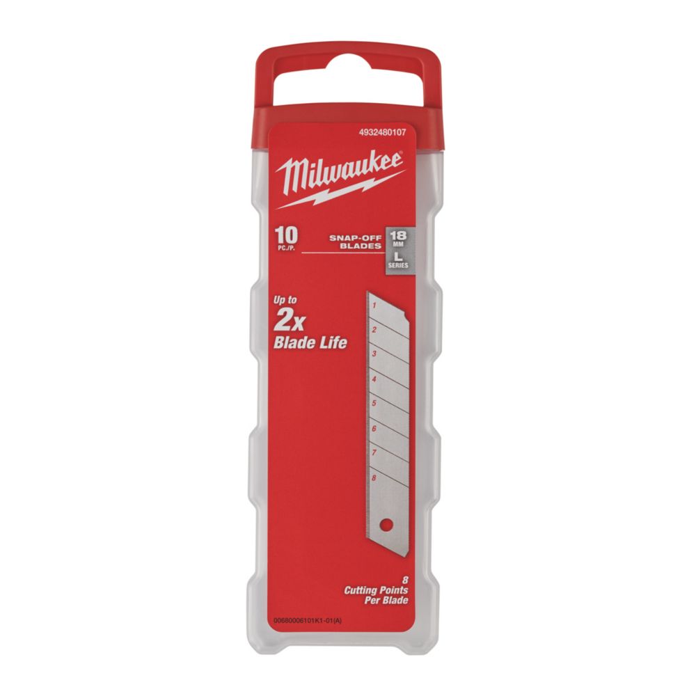 Lot de 10 lames de couteau à segmenter 18mm Milwaukee 4932480107