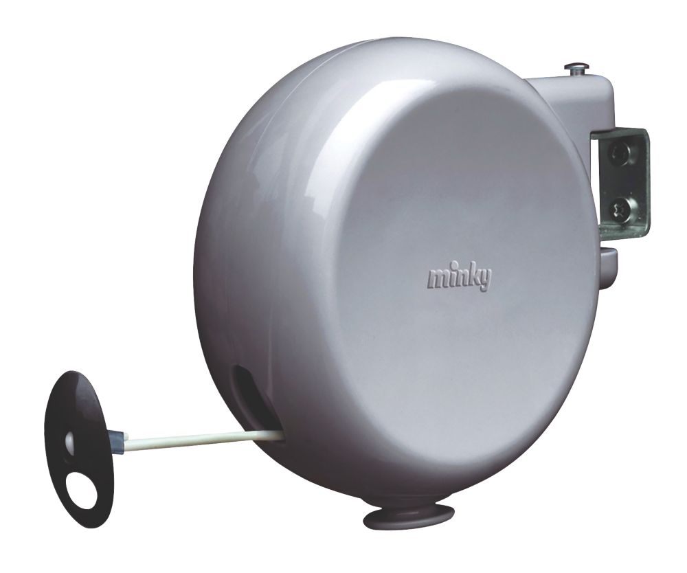 Mono corde à linge rétractable grise 15m Minky