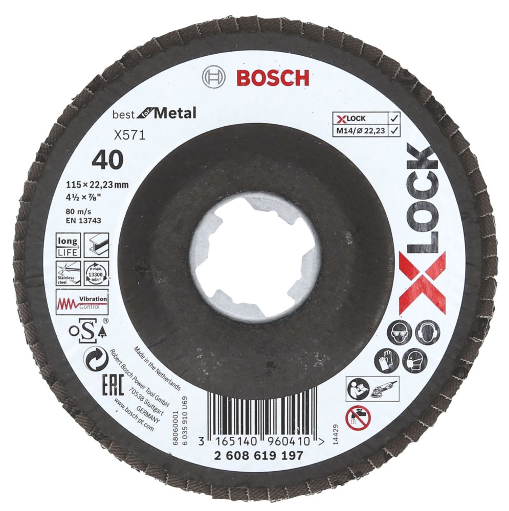 Disque à lamelles 115mm grain 40 X-Lock Bosch