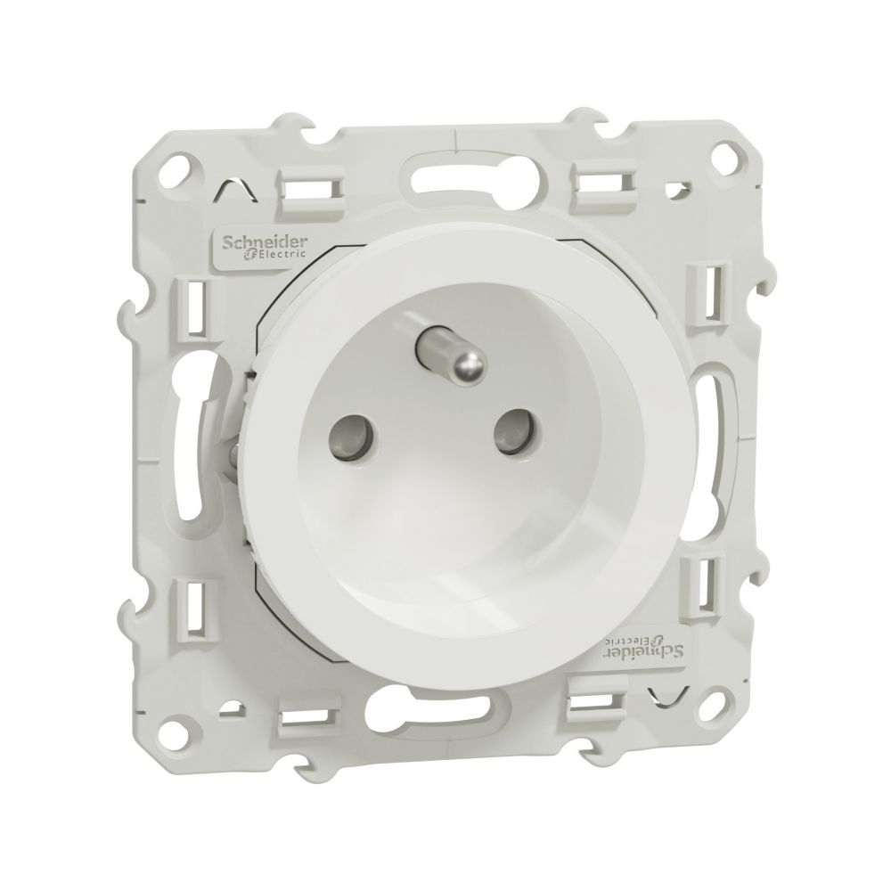 Prise terre 1 poste Odace Blanc Schneider