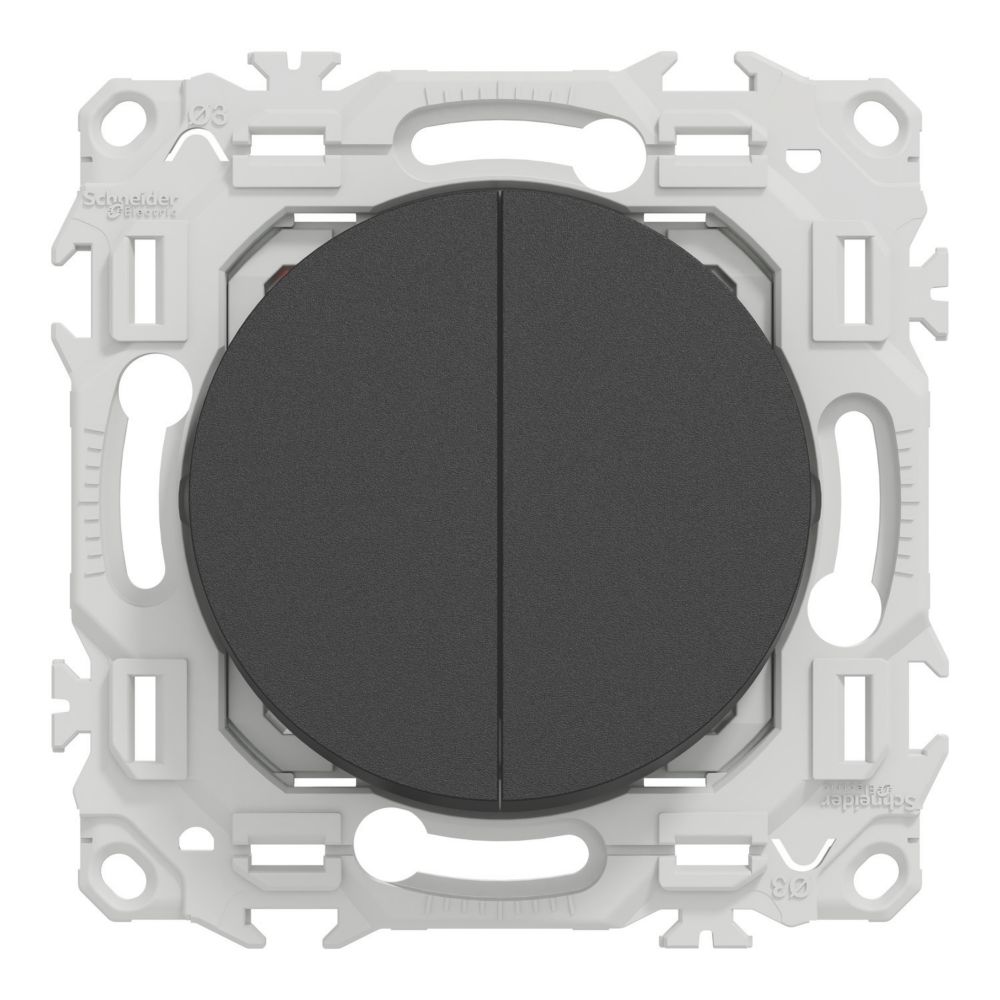 Double va-et-vient ou poussoir 1 poste Schneider Electric Odace noir