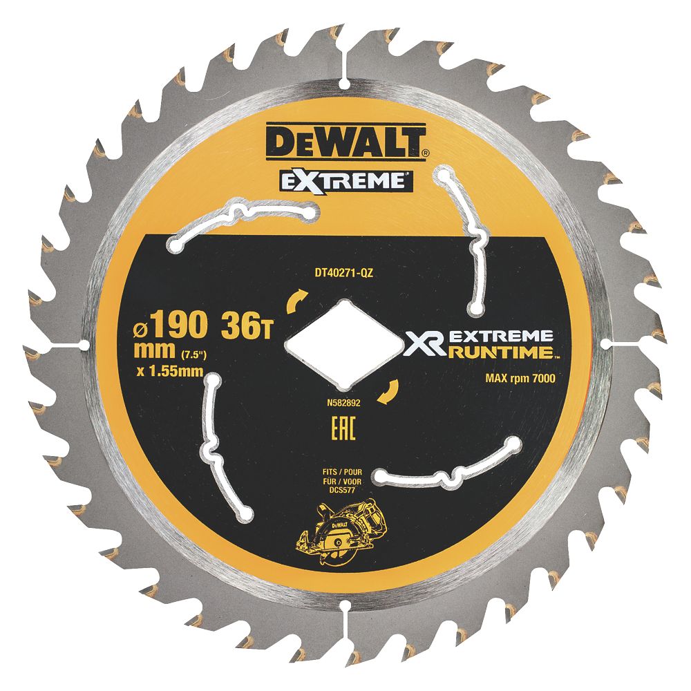Lame de scie circulaire 190 x 30mm 36 dents DeWalt