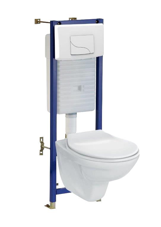 2 WC suspendus avec réservoir de nettoyant liquide