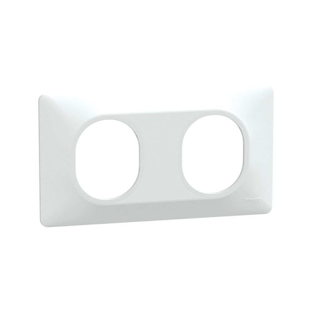 Plaque de finition 2 postes horizontal Ovalis Blanc Schneider