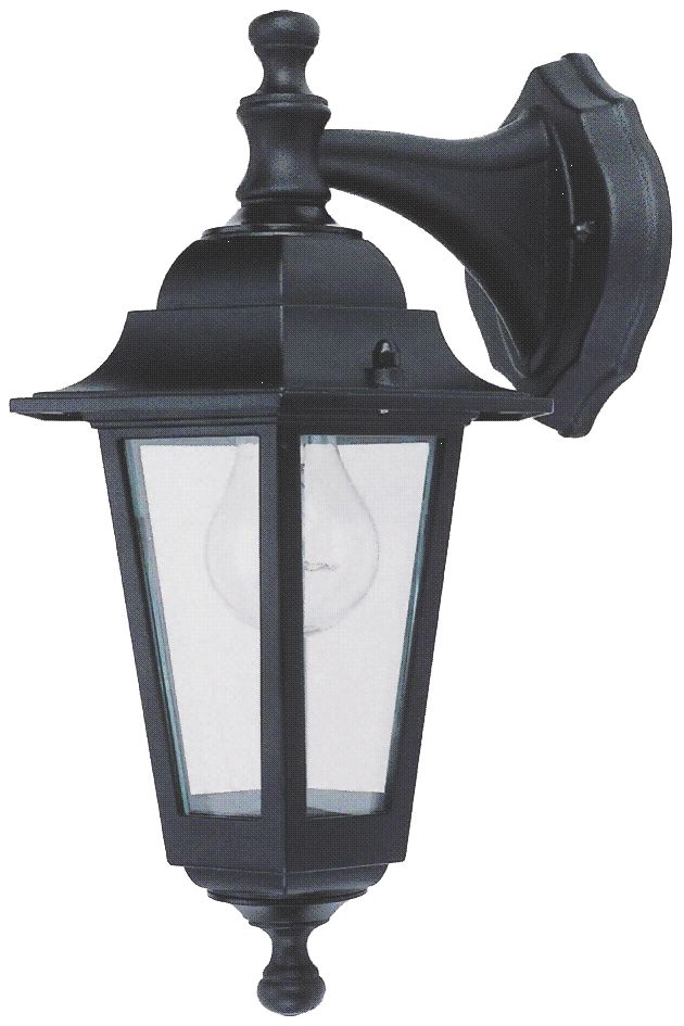 Lanterne murale suspendue extérieur aluminium noire Coach IP44 60W