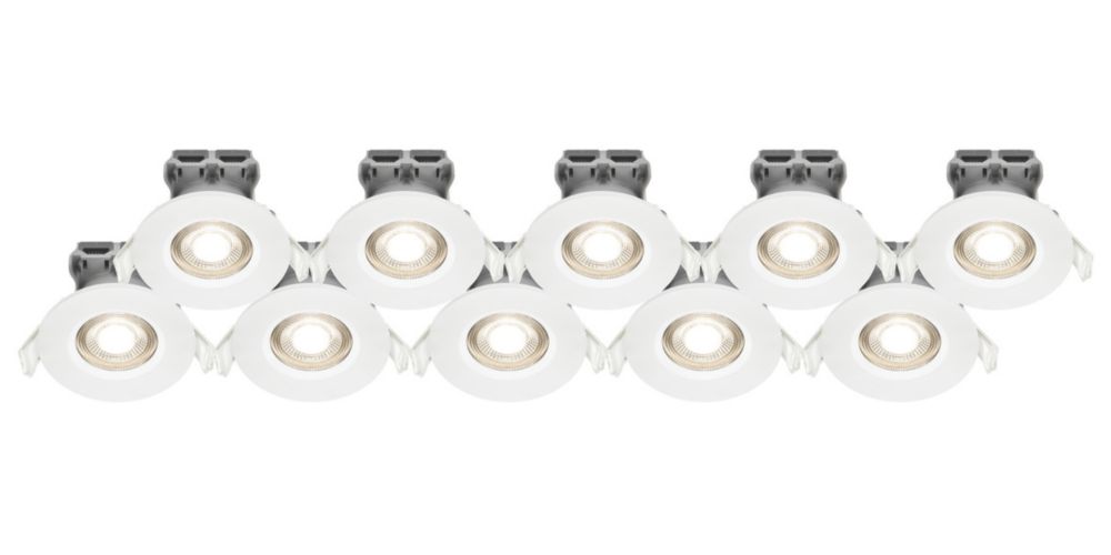 Lot de 10 spots à  encastrer fixes blancs LED LAP 4000K 60W IP65 420lm