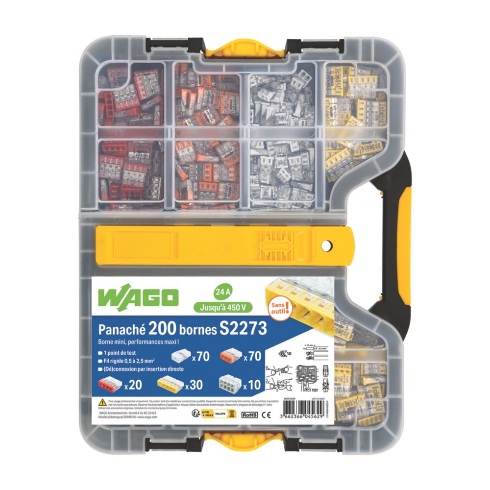 Ensemble de connecteurs Wago S2273, 200 pièces