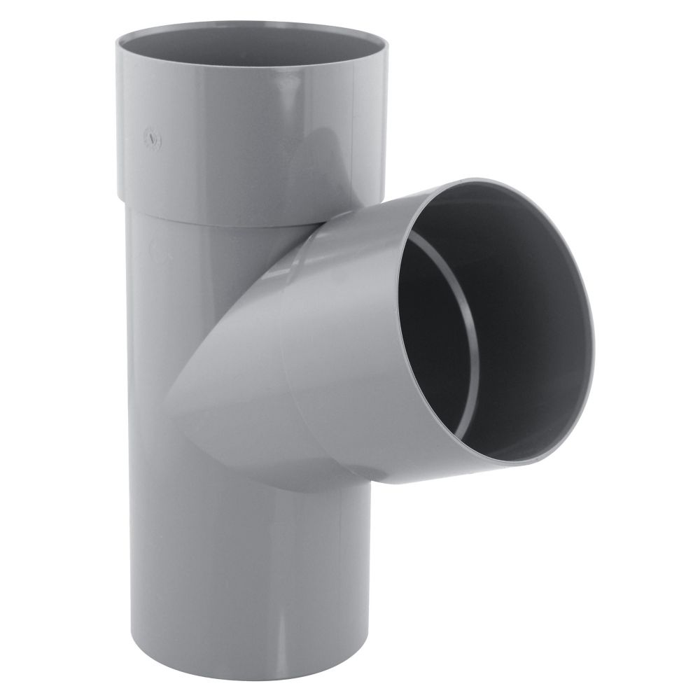 Culotte PVC NF mâle/femelle à 67° 100mm à coller gris Fitt