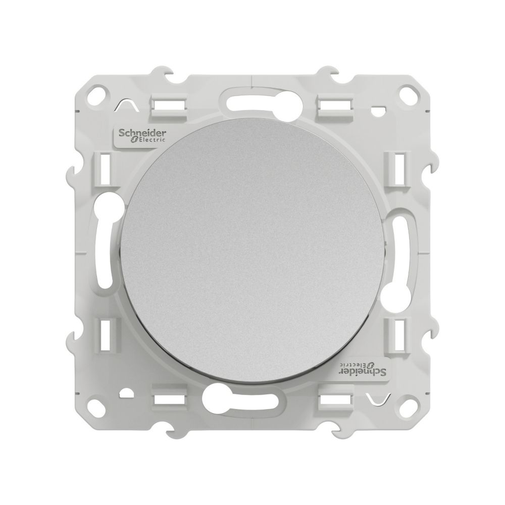 Poussoir 1 poste Odace Aluminium Schneider