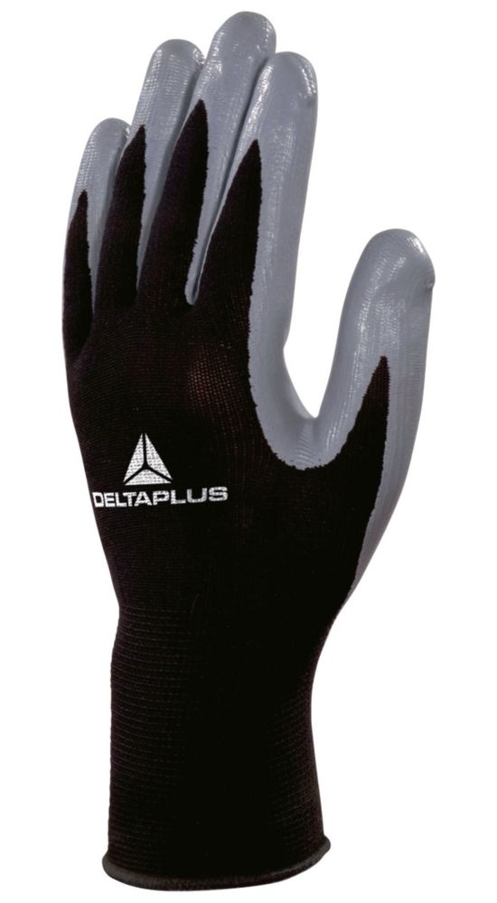 Gants de manutention Delta Plus VE712GR noir/gris taille L 10 pièces