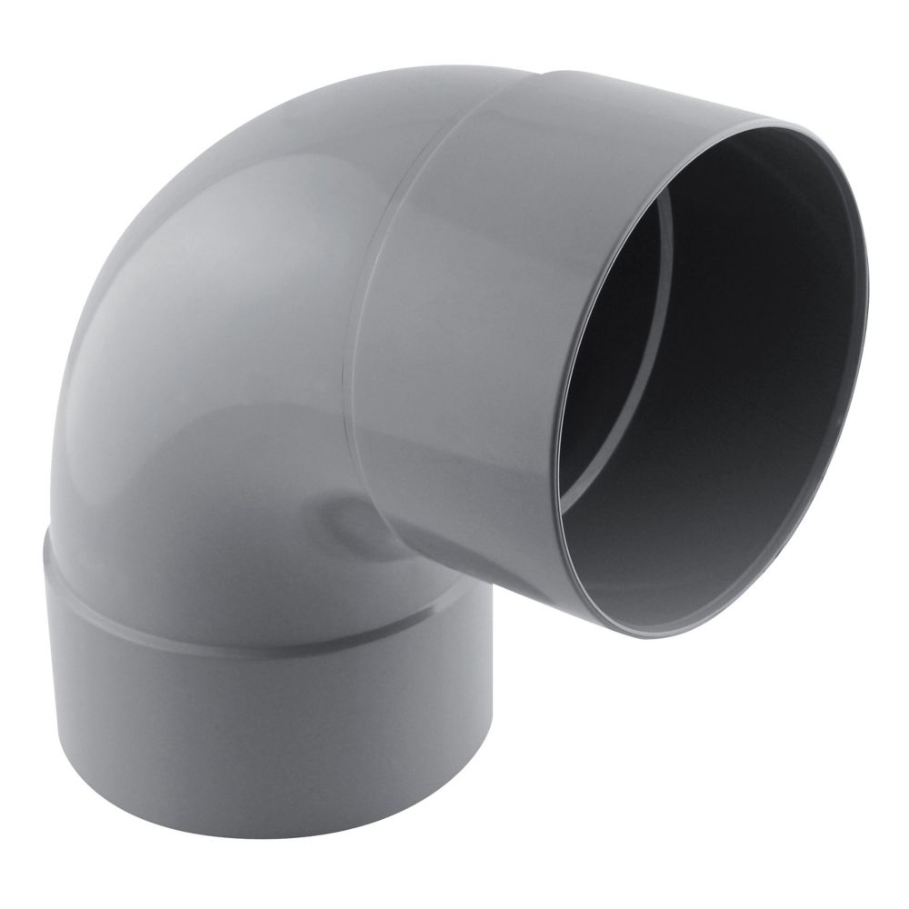 Coude PVC NF femelle à 87° 125mm à coller gris Fitt