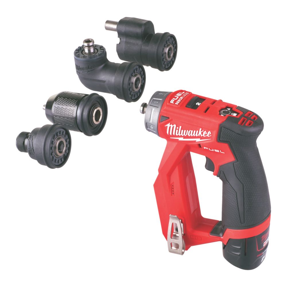 Perceuse visseuse sans fil multitête 4-en-1 brushless Li-Ion RedLithium 12V 2 x 2,0Ah 4933464979 Milwaukee