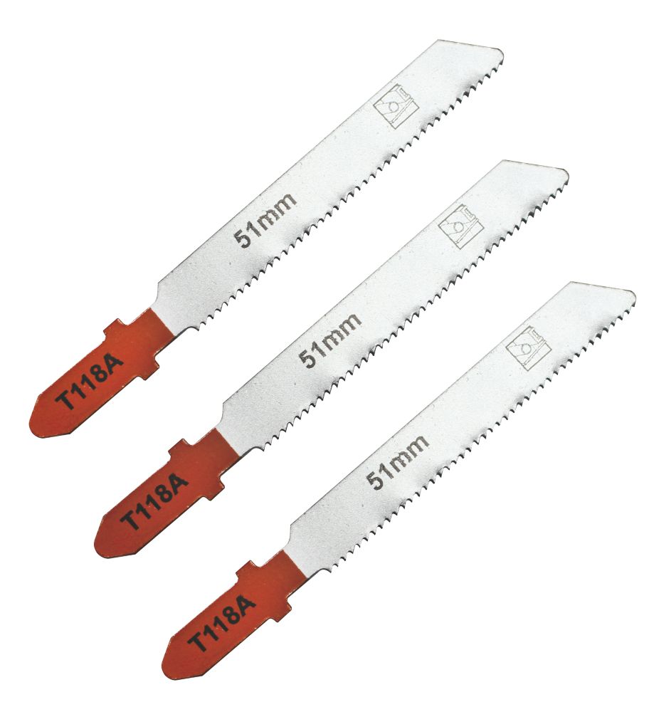 Lot de 3 lames pour scie sauteuse métal à queue en T 75mm, T118A