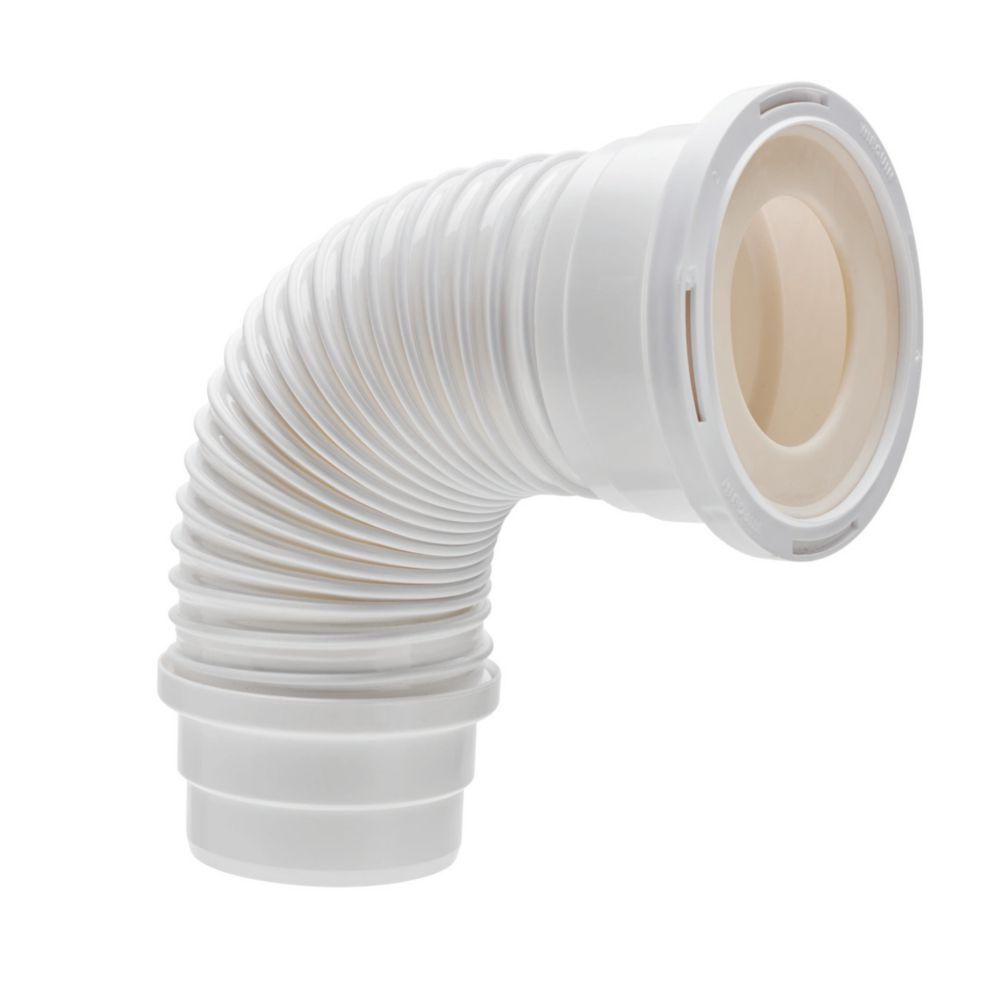 Pipe WC souple coudée blanc 320-520mm Wirquin