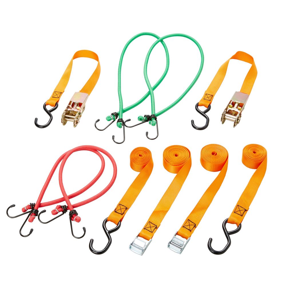 Lot de 8 sangles d'arrimage et tendeur élastiques Diall