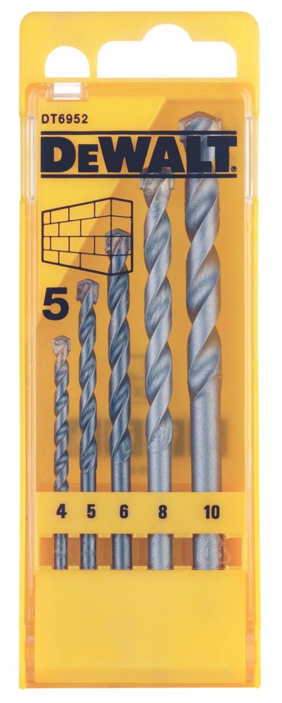 Jeu de 5 forets béton à queue droite DeWalt