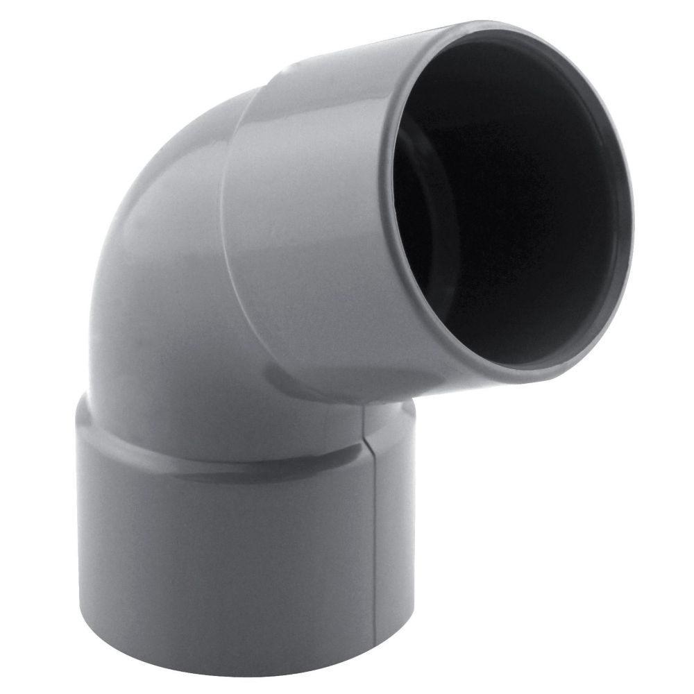Coude PVC NF femelle à 67° 32mm à coller gris Fitt
