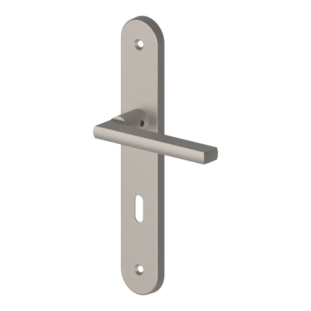 Paire de poignées de porte à clé L Cooke & Lewis Murlough nickel satiné