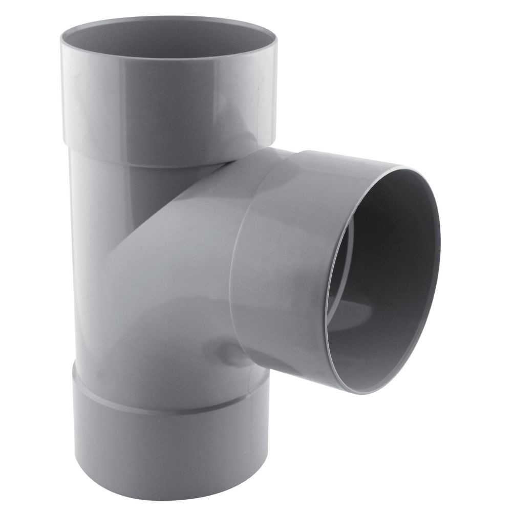 Culotte PVC NF femelle à 87° 125mm à coller gris Fitt