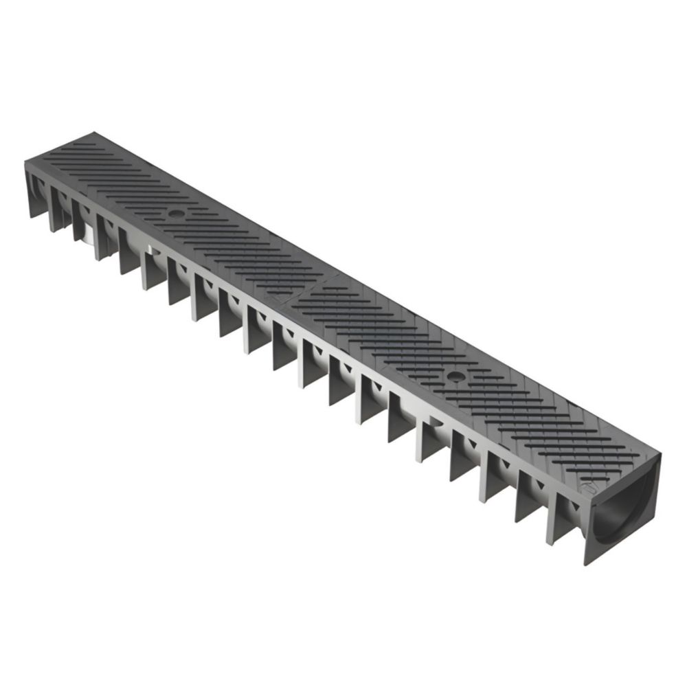 Section de caniveau de drainage Fitt noire 12cm x 1m 