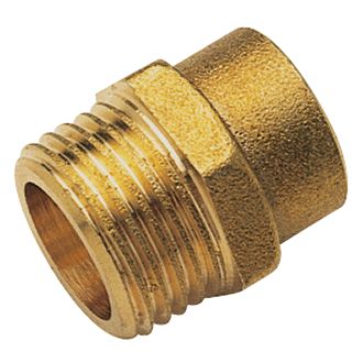 Mamelon droit mâle laiton à souder sur tube cuivre 12mm x 15/21 - 1/2" Pronorm, lot de 2
