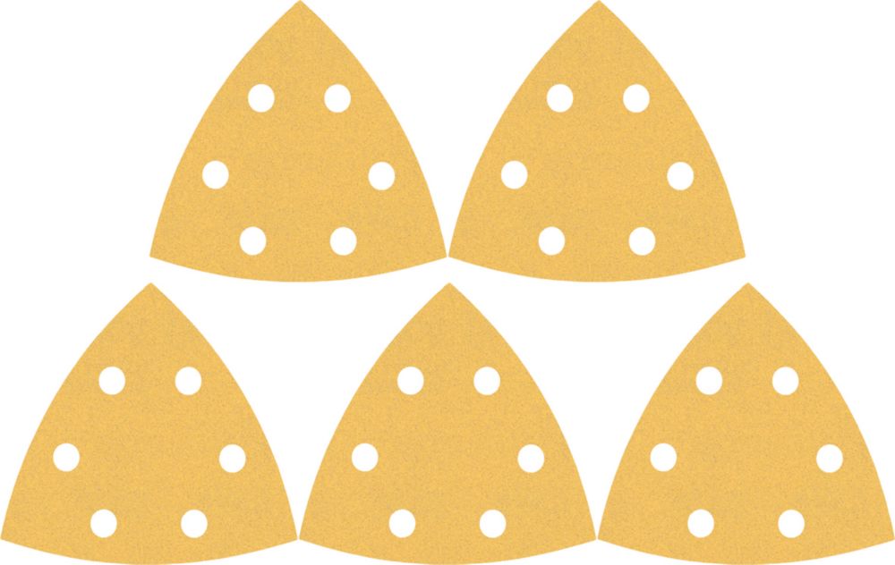 Lot de 5 papiers abrasifs ponceuse triangulaire multi matériaux 93mm grain 80 Expert C470 Bosch