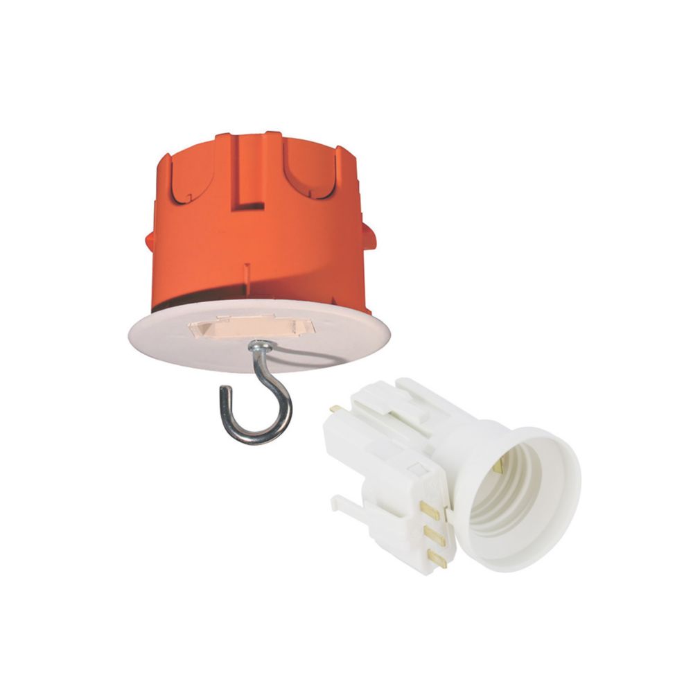 Boîte étanche revêtement sec Capri 1 module, point central DCL, douille E27  et fiche 50mm, Accessoires d'installation luminaires