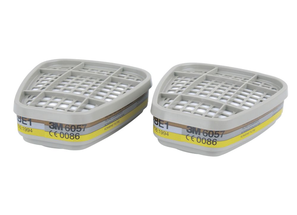 Filtres pour appareil de protection respiratoire réutilisables A1B1E1 3M 6057, lot de 2