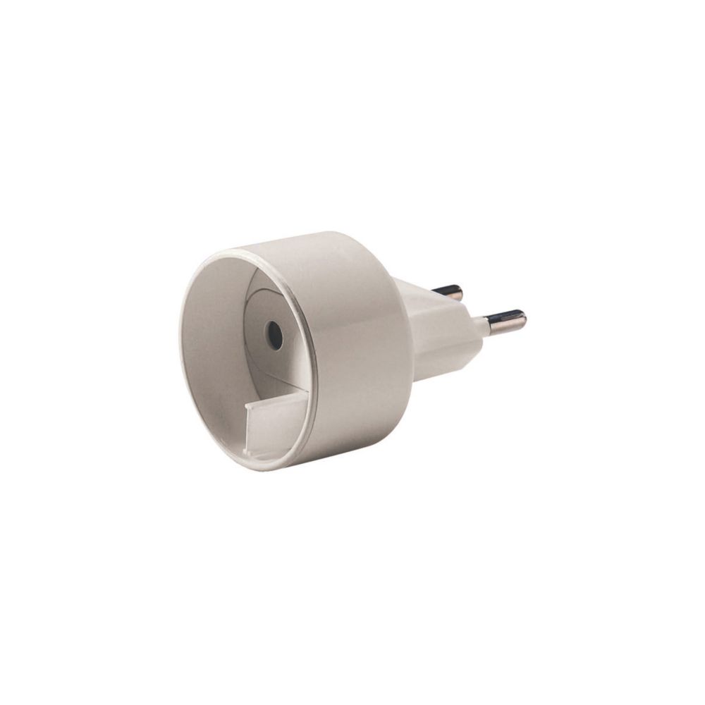 Adaptateur blanc 1 prise sans fusible 6A, Legrand