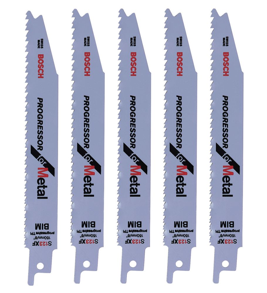 Lot de 5 lames pour scie sabre 150mm S123XF Bosch