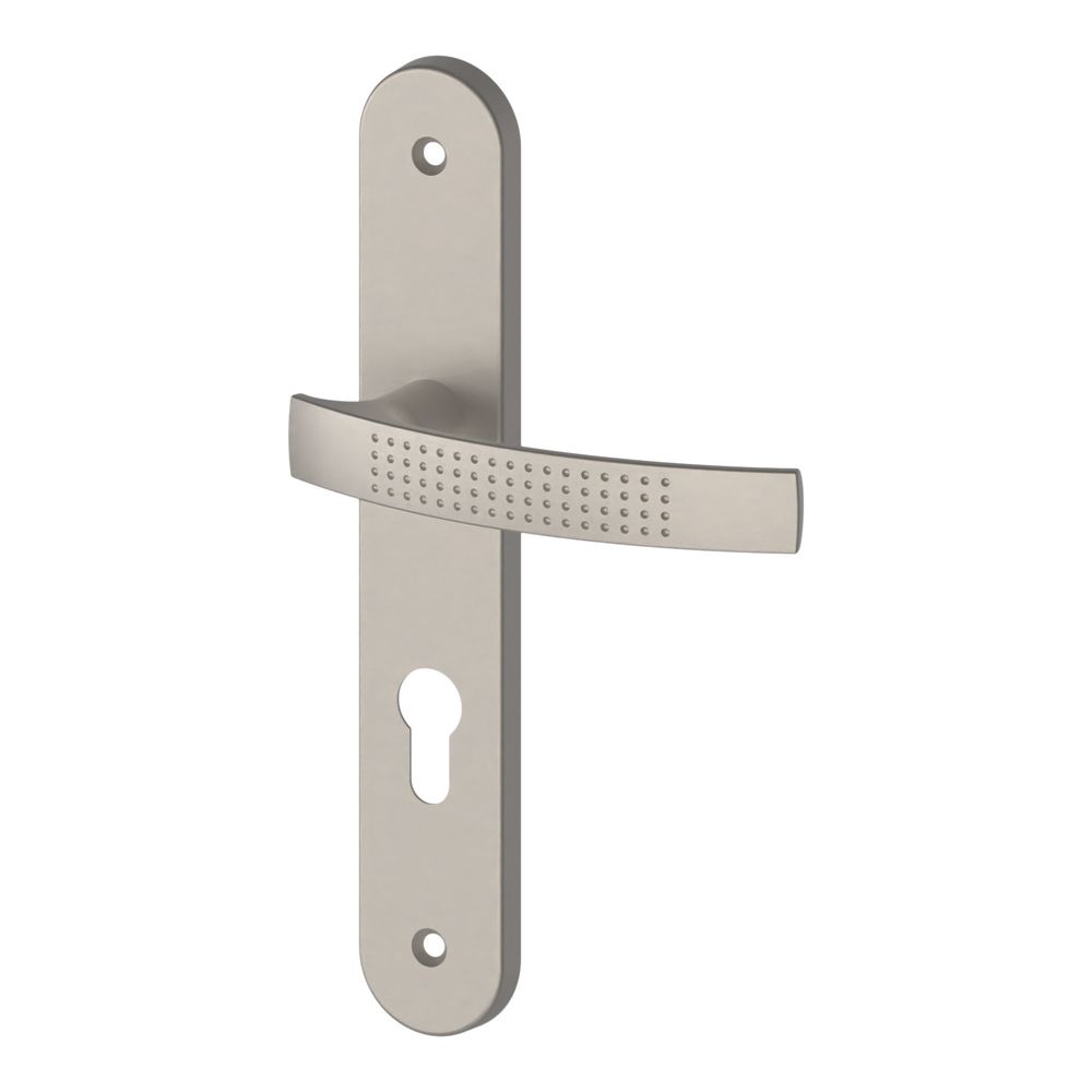 Paire de poignées de porte à clé I Cooke & Lewis Compton nickel satiné 