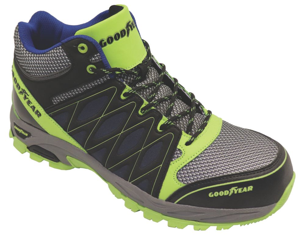 Baskets de sécurité montantes sans métal S1 P Goodyear GYBT1533 noir/bleu/jaune pointure 42