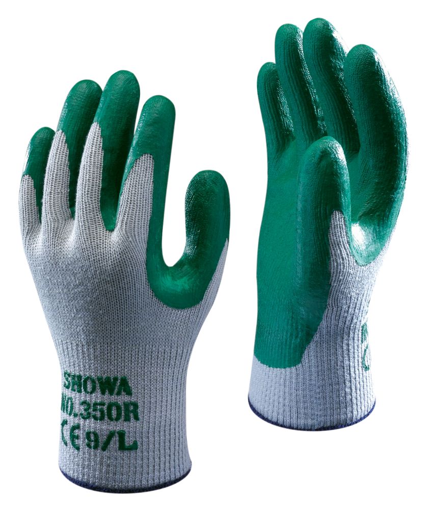 Gants de manutention en nitrile Showa 350R verts taille M