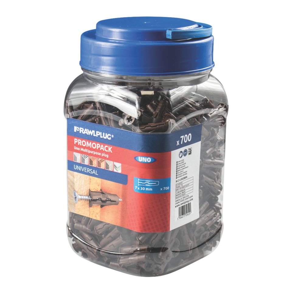 Lot de 700 chevilles Rawlplug Uno 7 x 30mm