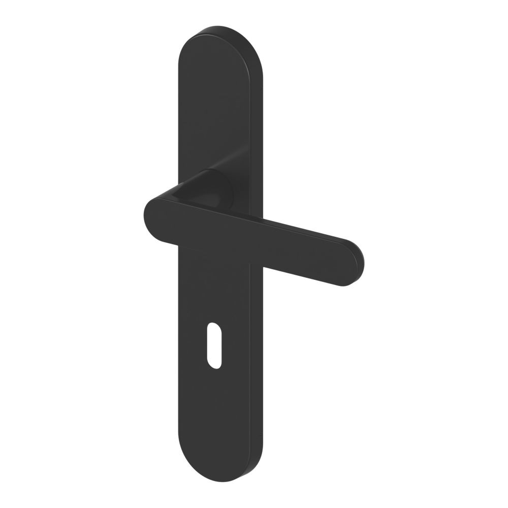 Paire de poignées de porte à clé L Cooke & Lewis Minimal noir mat 
