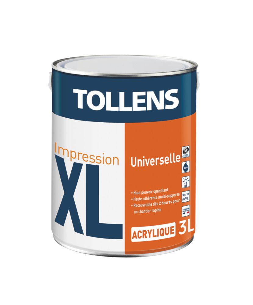 Sous-couche pour murs intérieurs et plafonds blanc mat Tollens 3 litres