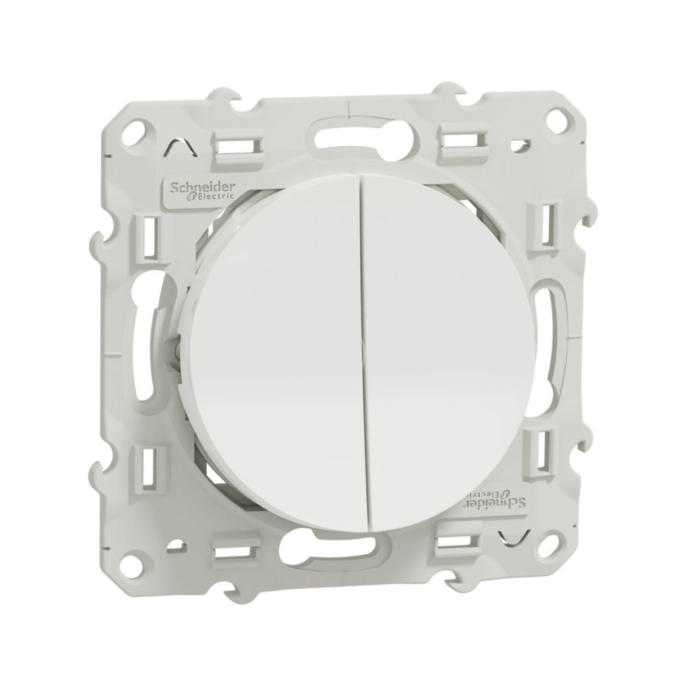 Va-et-vient + Poussoir 1 poste Odace Blanc Schneider