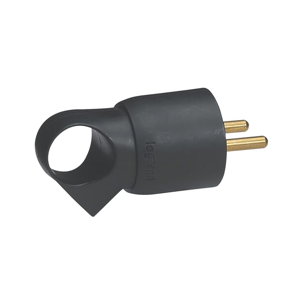 Prise noire 2P+T 16A avec anneau, Legrand