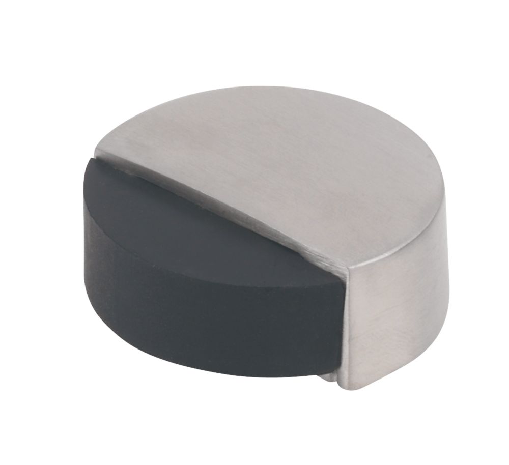 Butée de porte ronde Eclipse en acier inoxydable satiné 