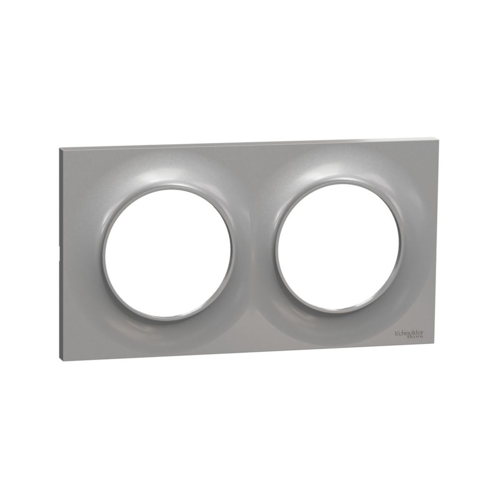 Plaque de finition 2 postes Odace Styl Aluminium Schneider