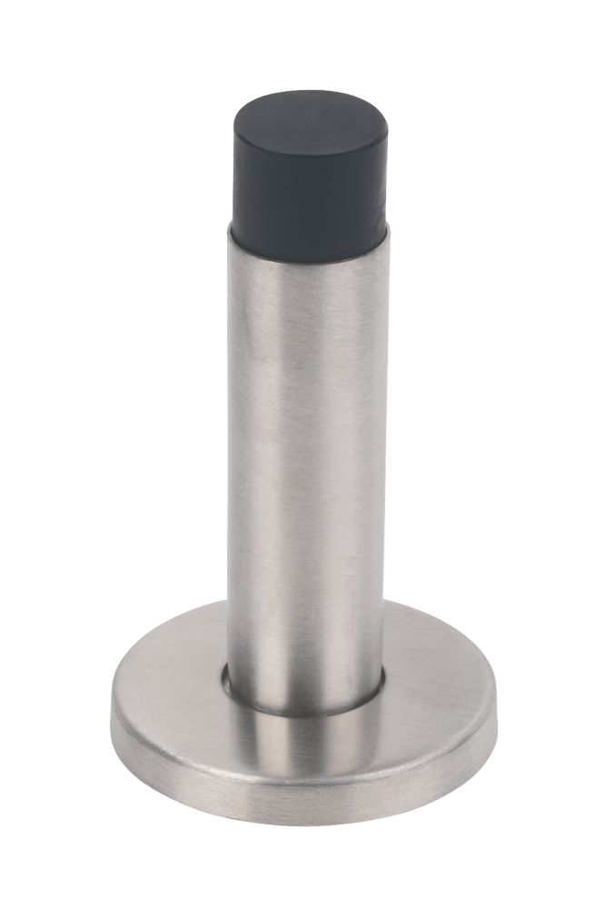 Butée de porte cylindrique saillante Eclipse en acier inoxydable satiné 