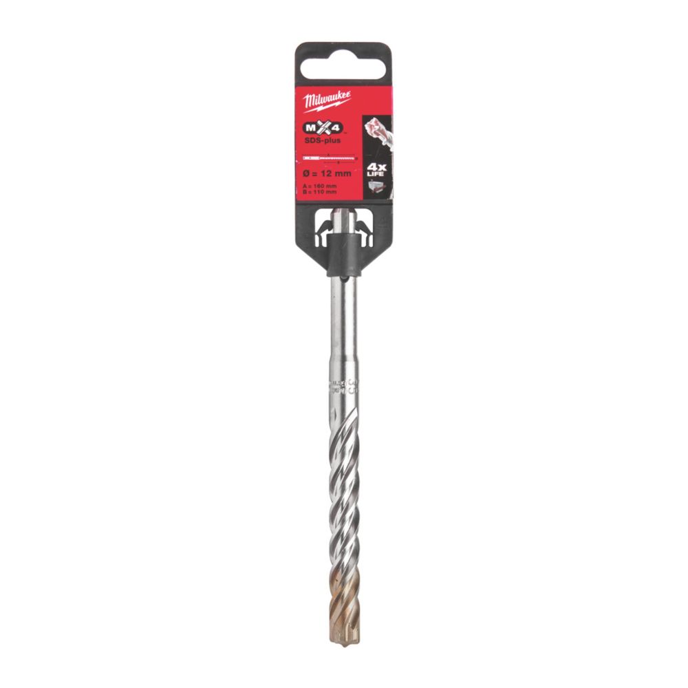 Foret à béton à queue SDS+ Milwaukee MX4 12mm x 160mm 